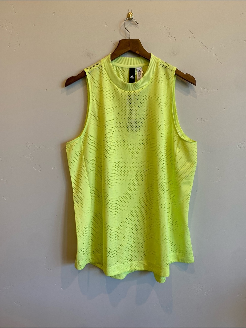 ADIDAS Neon Yellow Mesh Summer Tank Top